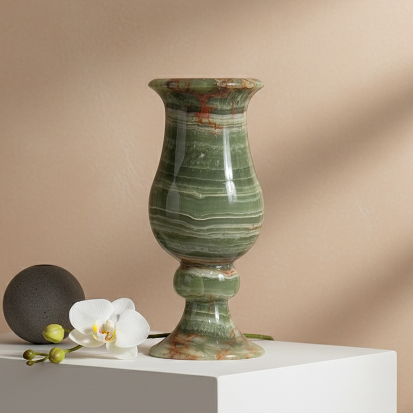 Marmorvase | Vase aus massivem Stein für Blumen