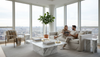 Luxury living room with marble furnishings