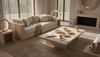 Luxury living room with travertine accessories