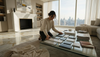 Designer arranging marble in a luxury living room