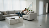 Modern living room with marble decor
