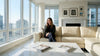 Luxury living room with marble details