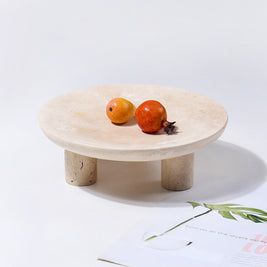 Arco Travertine Fruit Pedestal Tray