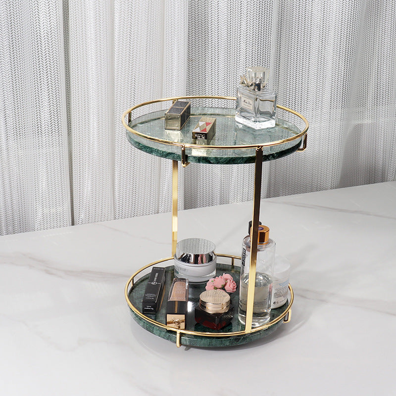 Opulentes rundes Marmor-Doppeltablett