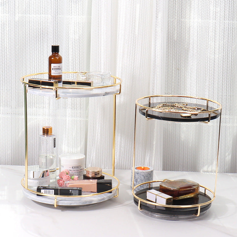 Opulentes rundes Marmor-Doppeltablett