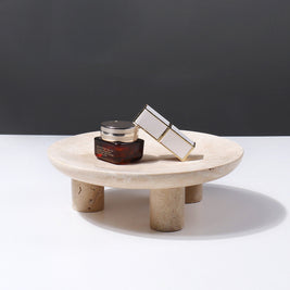 Arco Travertine Fruit Pedestal Tray