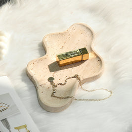 Freeform Cloud Travertine Tray - Solid Natural Stone