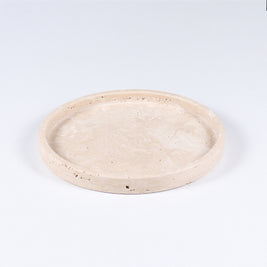 Beige Travertine Tray – Round 15cm | Minimalist Natural Stone