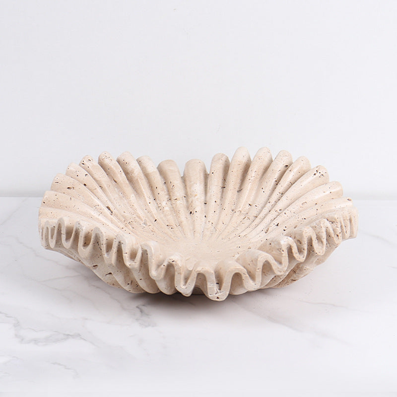 Rippled Travertine Tray