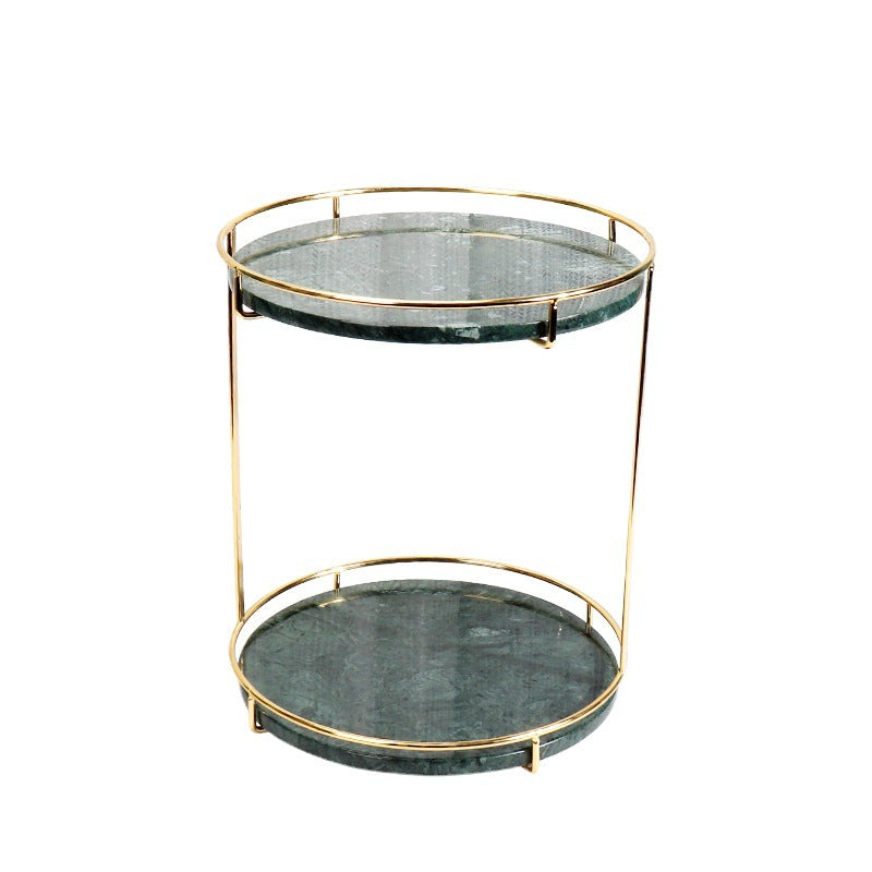 Opulentes rundes Marmor-Doppeltablett