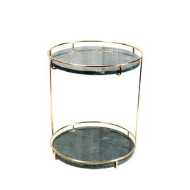 Opulentes rundes Marmor-Doppeltablett
