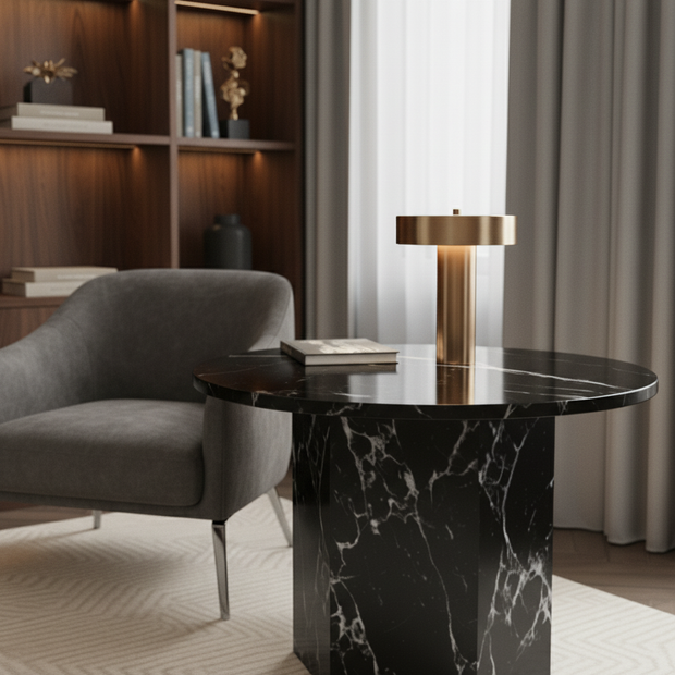 Lunaro Naturstein Couchtisch – Zeitloses Rundes Design