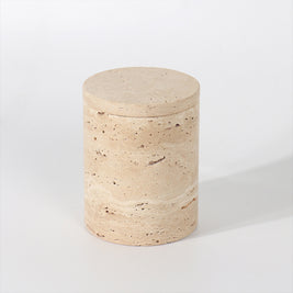 Cylindrical Travertine Jewelry Box