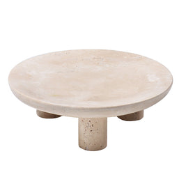 Arco Travertine Fruit Pedestal Tray