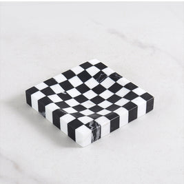 Checkered Marble Jewelry Tray