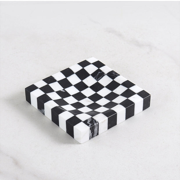 Checkered Marble Jewelry Tray