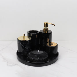 Luxury 6-Piece Marble Bathroom Set – Solid Stone