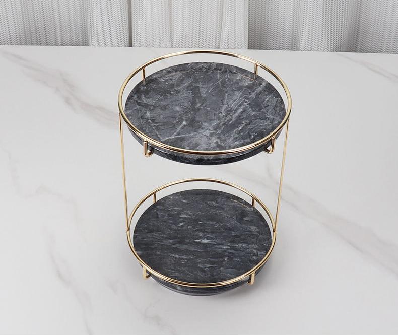 Opulentes rundes Marmor-Doppeltablett