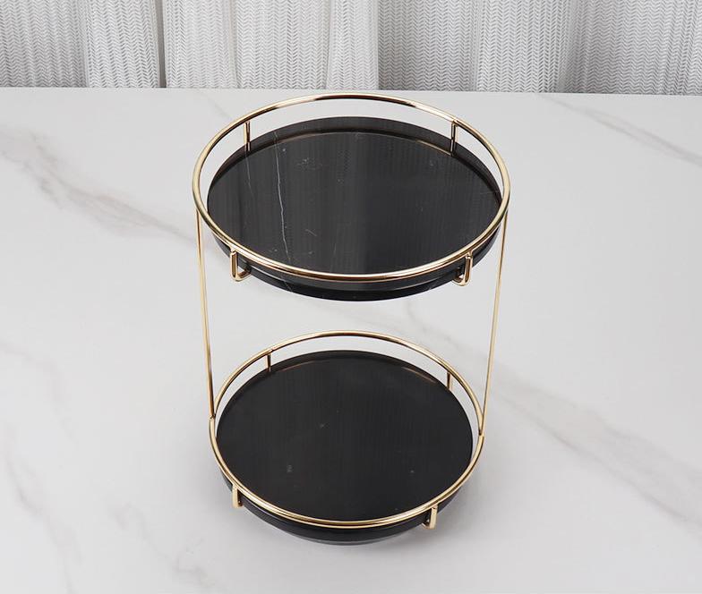 Opulentes rundes Marmor-Doppeltablett
