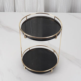 Opulentes rundes Marmor-Doppeltablett