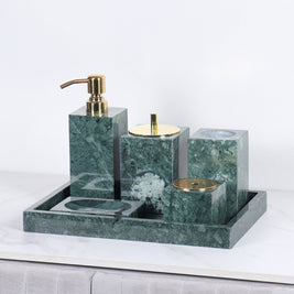 Luxury 6-Piece Marble Bathroom Set – Solid Stone