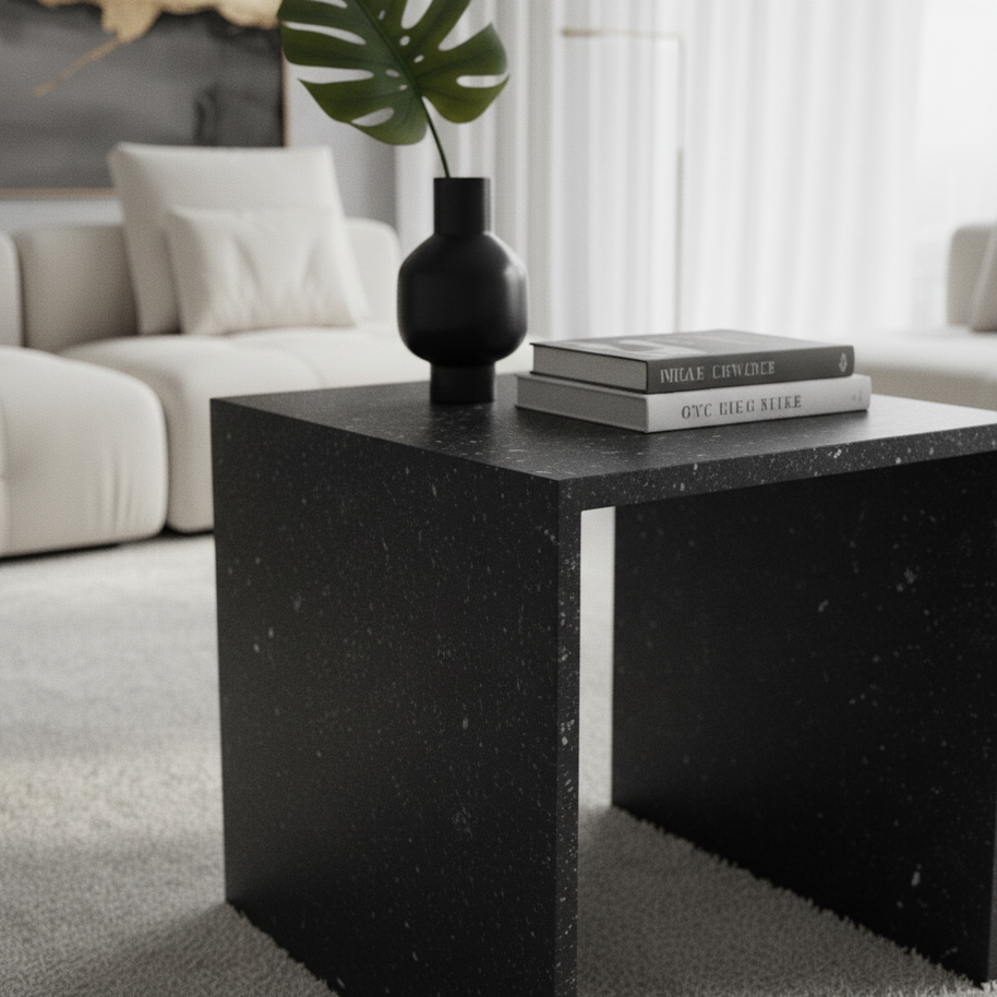 Table 1 V2 - Luxe Natuursteen Bijzettafel – Minimalistisch Sculpturaal Design