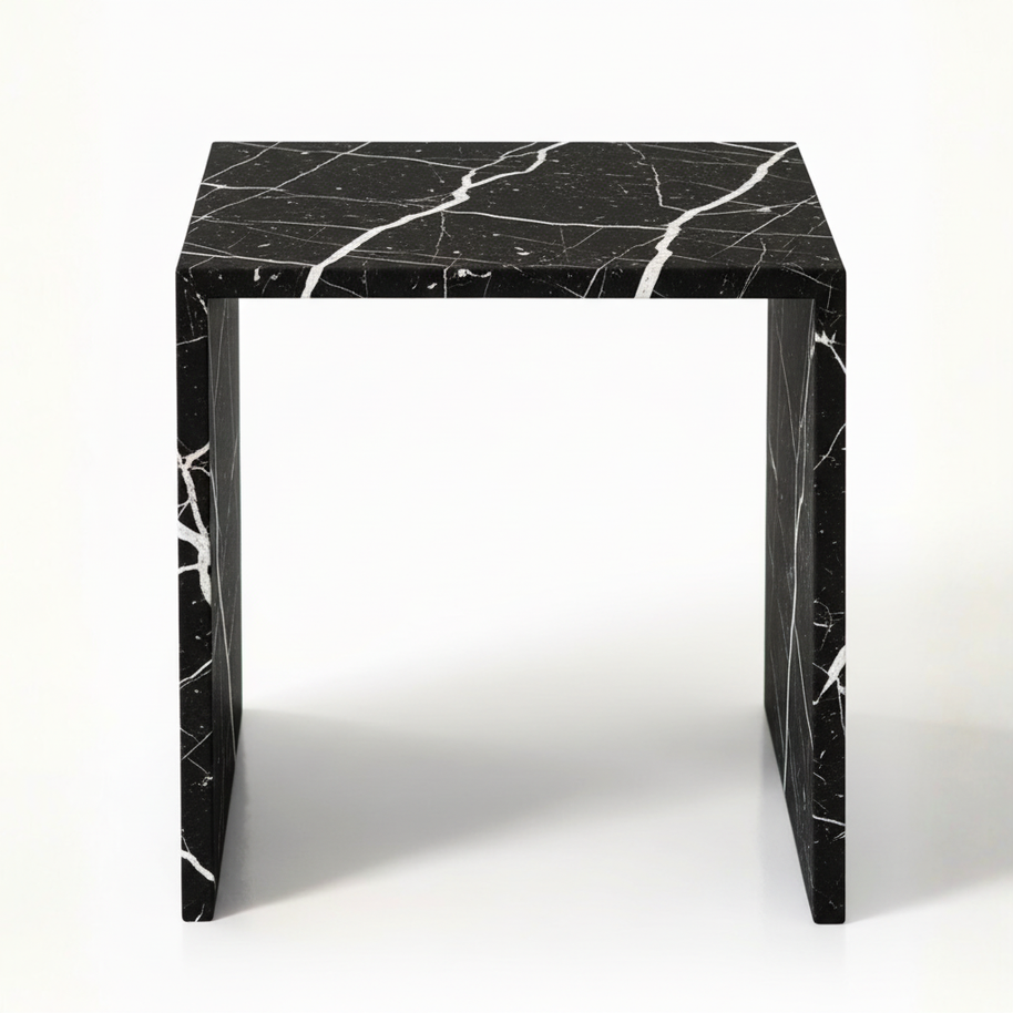Table 1 V2 - Luxe Natuursteen Bijzettafel – Minimalistisch Sculpturaal Design