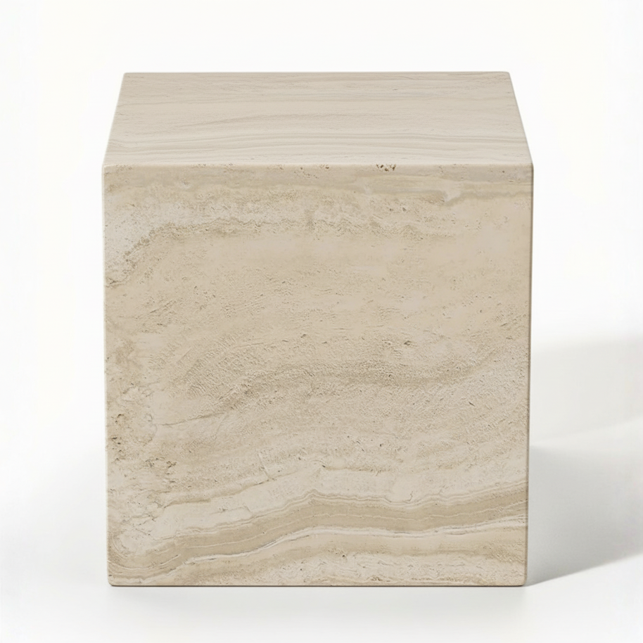 Table 1 V2 - Luxe Natuursteen Bijzettafel – Minimalistisch Sculpturaal Design