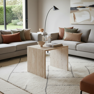 Table 1 V2 - Luxe Natuursteen Bijzettafel – Minimalistisch Sculpturaal Design