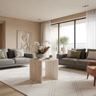 Table 1 V2 - Luxe Natuursteen Bijzettafel – Minimalistisch Sculpturaal Design