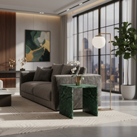 Table 1 V2 - Luxe Natuursteen Bijzettafel – Minimalistisch Sculpturaal Design