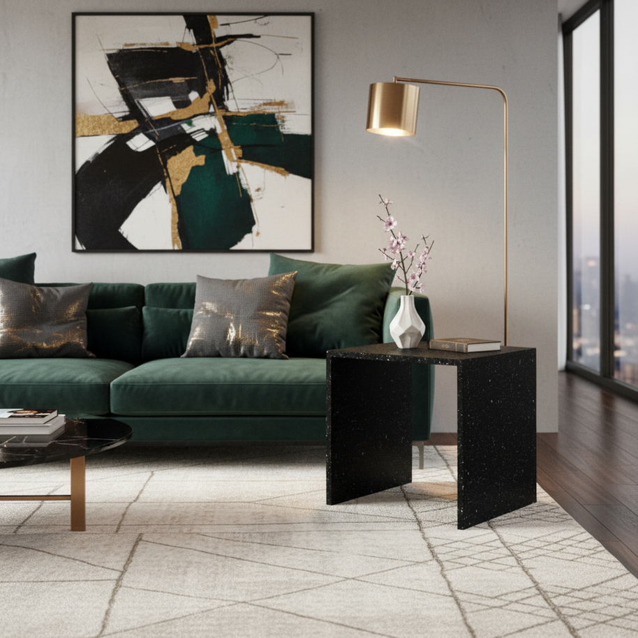 Table 1 V2 - Luxe Natuursteen Bijzettafel – Minimalistisch Sculpturaal Design