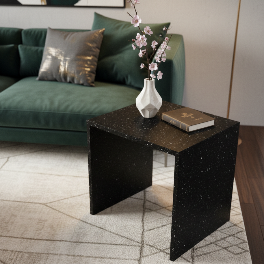 Table 1 V2 - Luxe Natuursteen Bijzettafel – Minimalistisch Sculpturaal Design