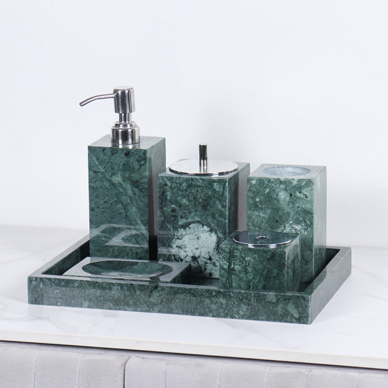 Luxury 6-Piece Marble Bathroom Set – Solid Stone