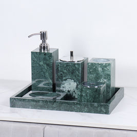 Luxury 6-Piece Marble Bathroom Set – Solid Stone