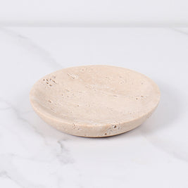 Travertine Round Jewelry Tray