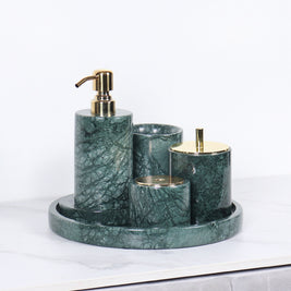 Luxury 6-Piece Marble Bathroom Set – Solid Stone
