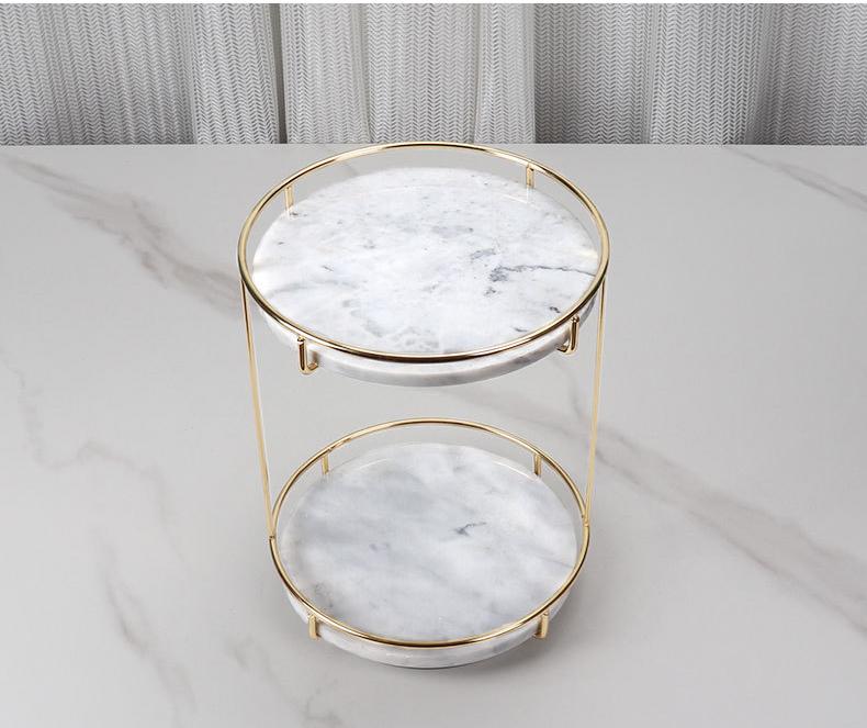 Opulentes rundes Marmor-Doppeltablett
