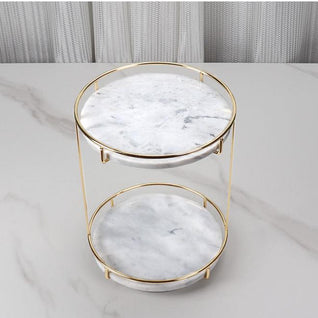Opulentes rundes Marmor-Doppeltablett
