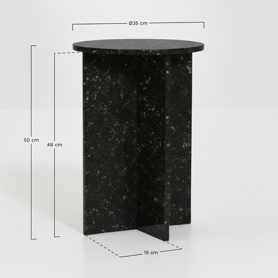 Verano Natuursteen Bijzettafel – Luxe Rond Design