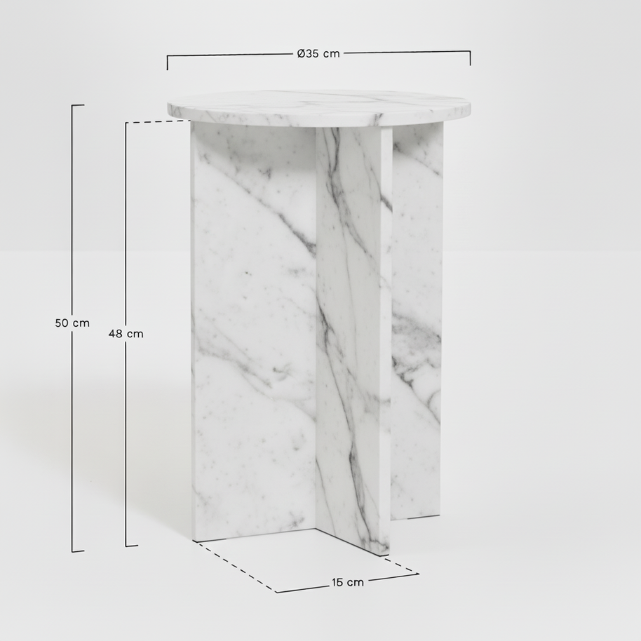 Verano Natuursteen Bijzettafel – Luxe Rond Design