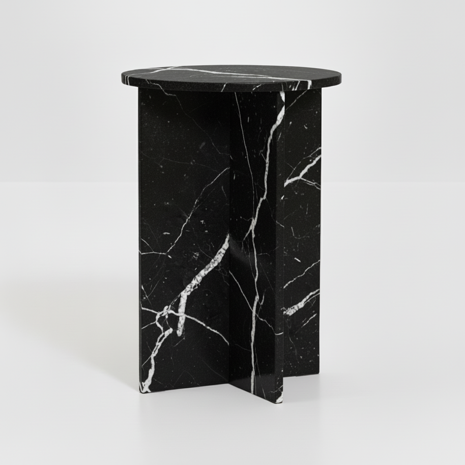 Verano Natuursteen Bijzettafel – Luxe Rond Design