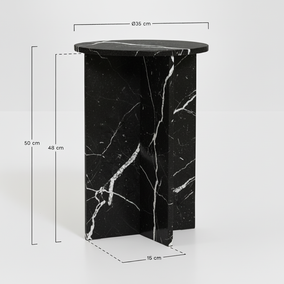 Verano Natuursteen Bijzettafel – Luxe Rond Design