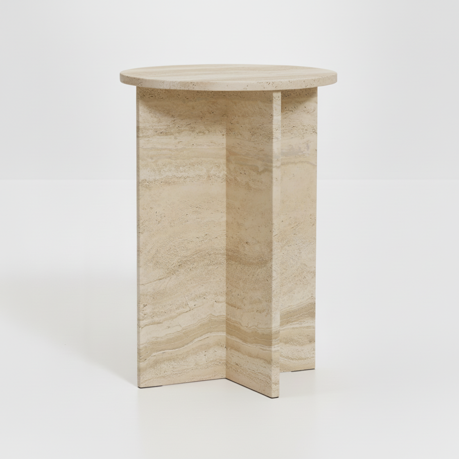 Verano Natuursteen Bijzettafel – Luxe Rond Design