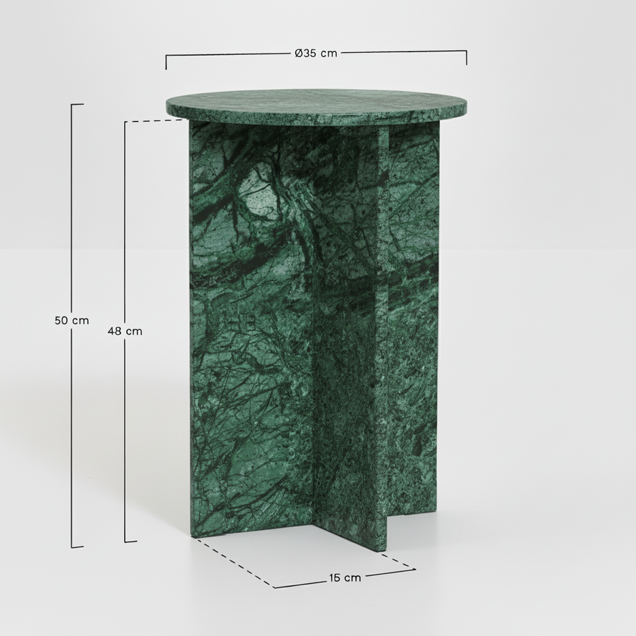 Verano Natuursteen Bijzettafel – Luxe Rond Design