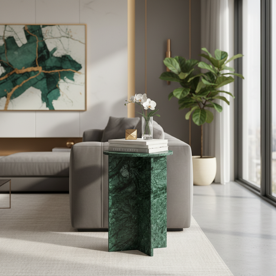 Verano Natuursteen Bijzettafel – Luxe Rond Design