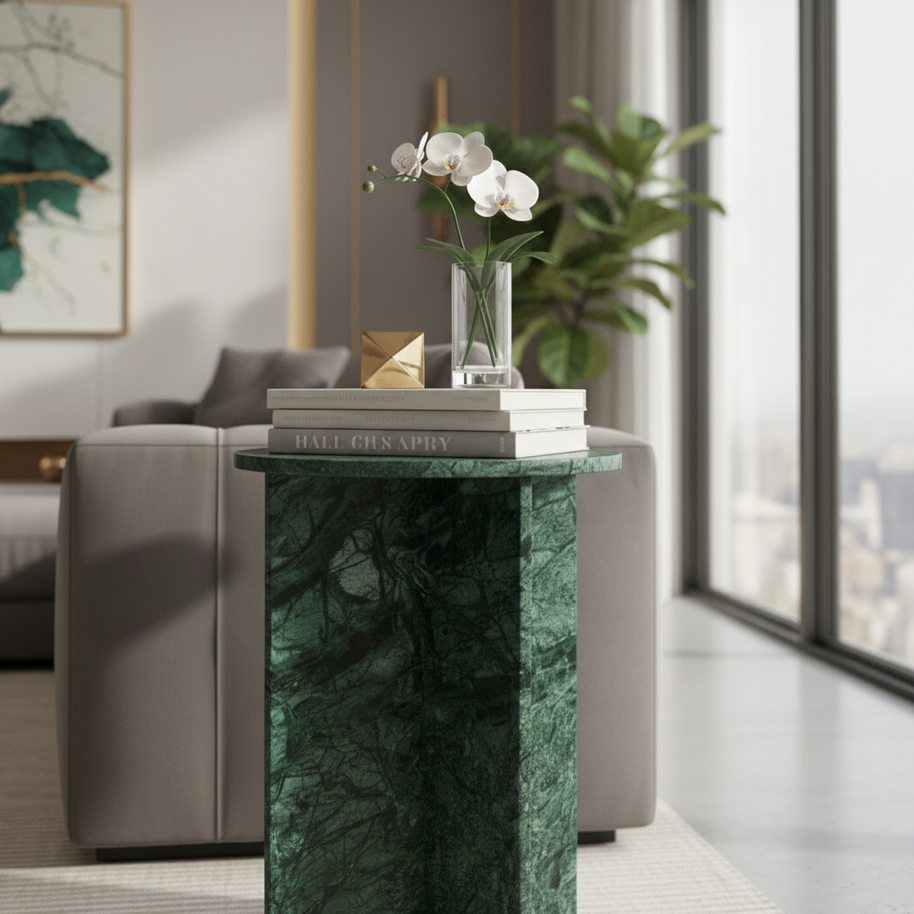 Verano Natuursteen Bijzettafel – Luxe Rond Design