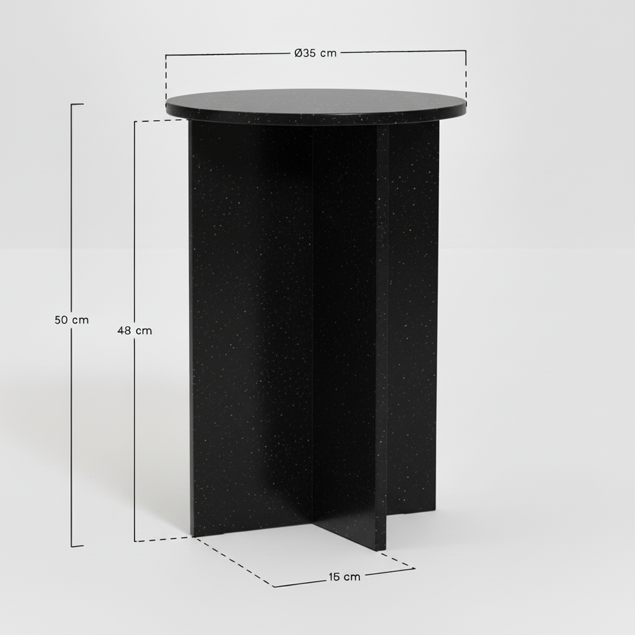 Verano Natuursteen Bijzettafel – Luxe Rond Design