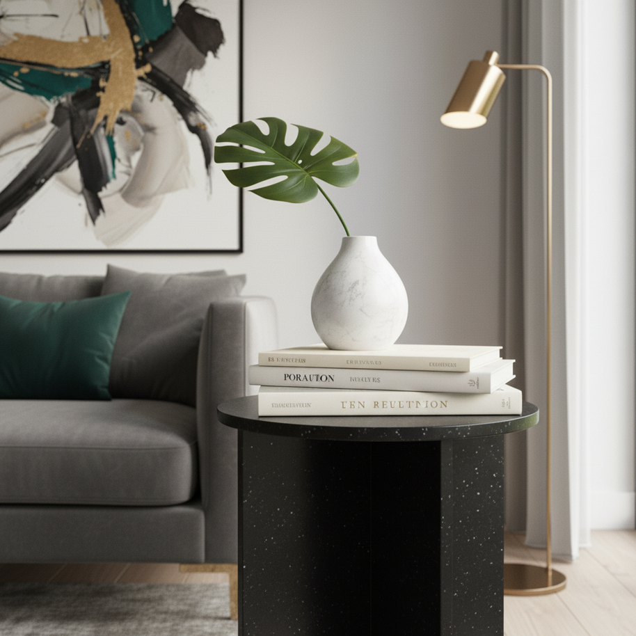 Verano Natuursteen Bijzettafel – Luxe Rond Design