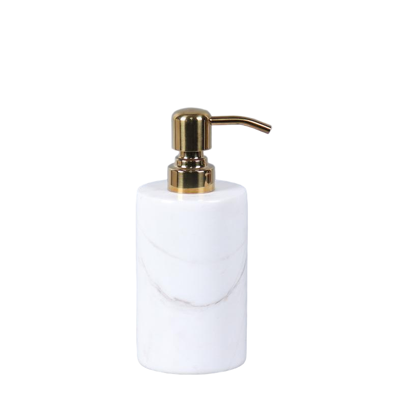 Round Marble Soap Dispenser – Solid Stone with Metal Pump (1kg)